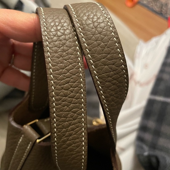 Mini handmade leather bag picotin bag bucket bag micro bag - Picture 5 of 8